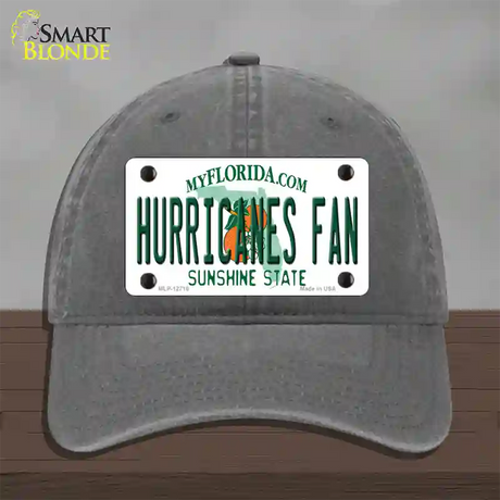 Hurricanes Fan Novelty License Plate Hat Unconstructed Cotton / Charcoal