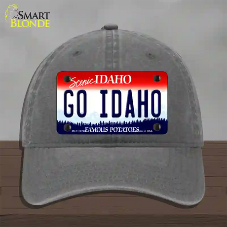 Go Idaho Novelty License Plate Hat Unconstructed Cotton / Charcoal