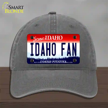 Idaho Fan Novelty License Plate Hat Unconstructed Cotton / Charcoal