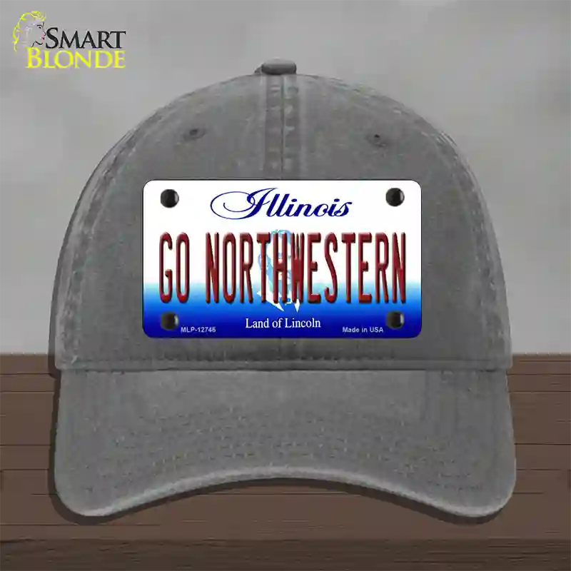 Go Northwestern Novelty License Plate Hat Unconstructed Cotton / Charcoal