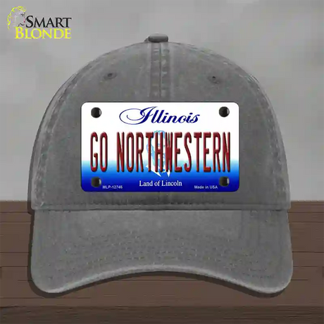 Go Northwestern Novelty License Plate Hat Unconstructed Cotton / Charcoal