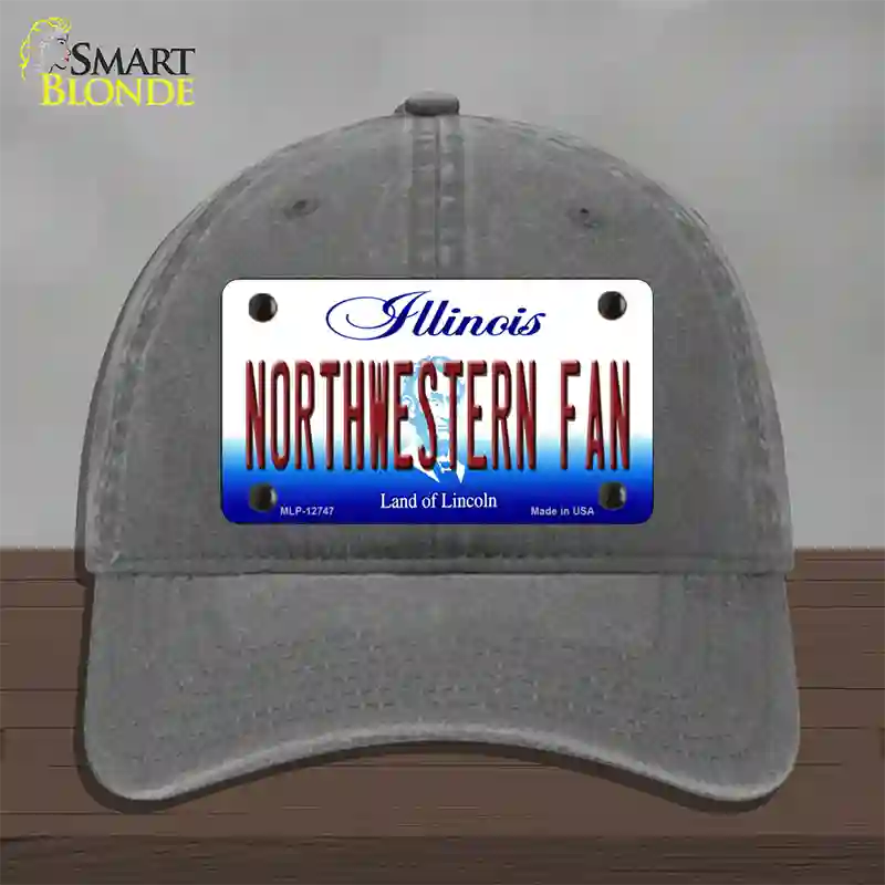 Northwestern Fan Novelty License Plate Hat Unconstructed Cotton / Charcoal