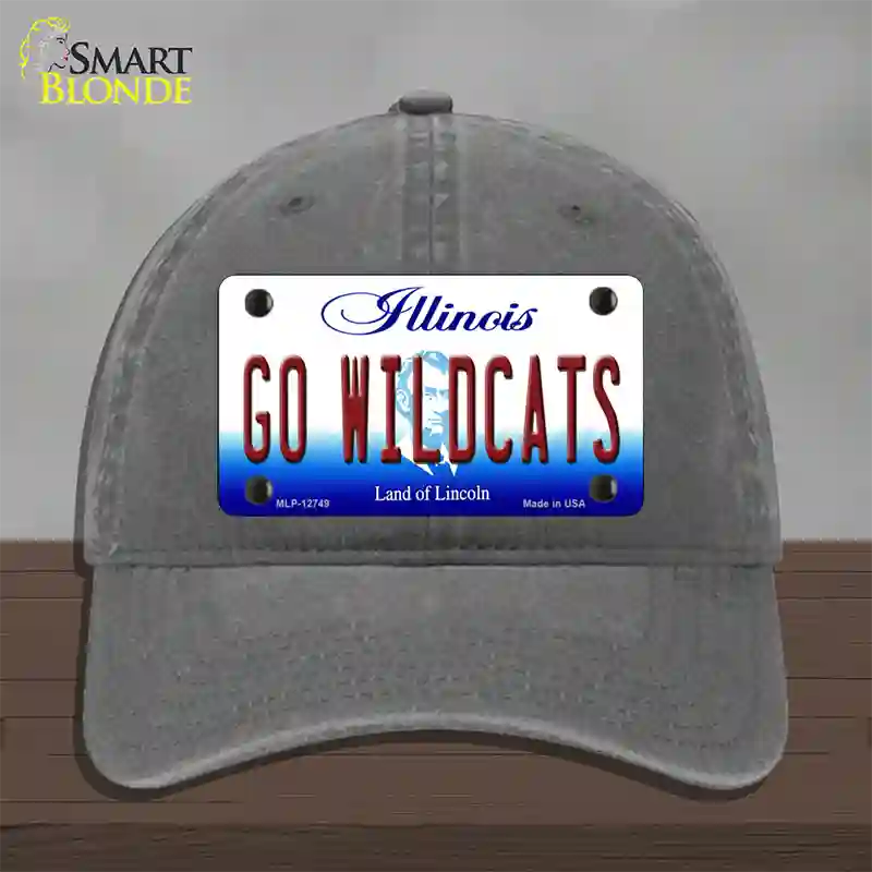 Go Wildcats Illinois Novelty License Plate Hat Unconstructed Cotton / Charcoal