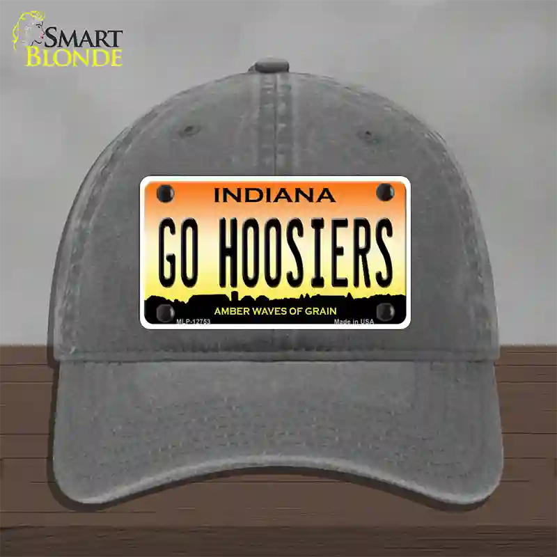 Go Hoosiers Novelty License Plate Hat Tag Unconstructed Cotton / Charcoal