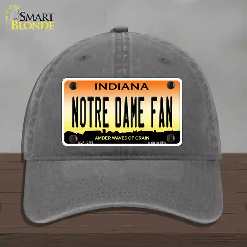 Notre Dame Fan Novelty License Plate Hat Tag Unconstructed Cotton / Charcoal