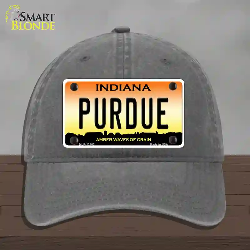 Purdue Novelty License Plate Hat Tag Unconstructed Cotton / Charcoal