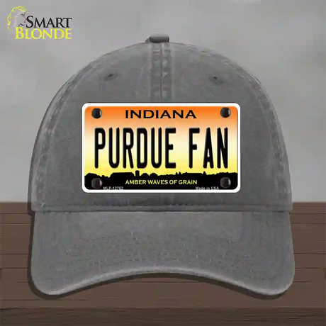 Purdue Fan Novelty License Plate Hat Tag Unconstructed Cotton / Charcoal