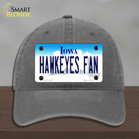 Hawkeyes Fan Novelty License Plate Hat Unconstructed Cotton / Charcoal