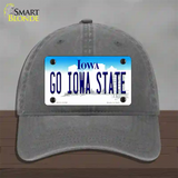 Go Iowa State Novelty License Plate Hat Tag Unconstructed Cotton / Charcoal