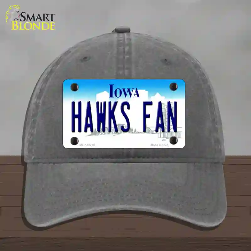 Hawks Fan Novelty License Plate Hat Tag Unconstructed Cotton / Charcoal