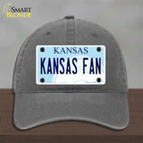 Kansas Fan Novelty License Plate Hat Tag Unconstructed Cotton / Charcoal