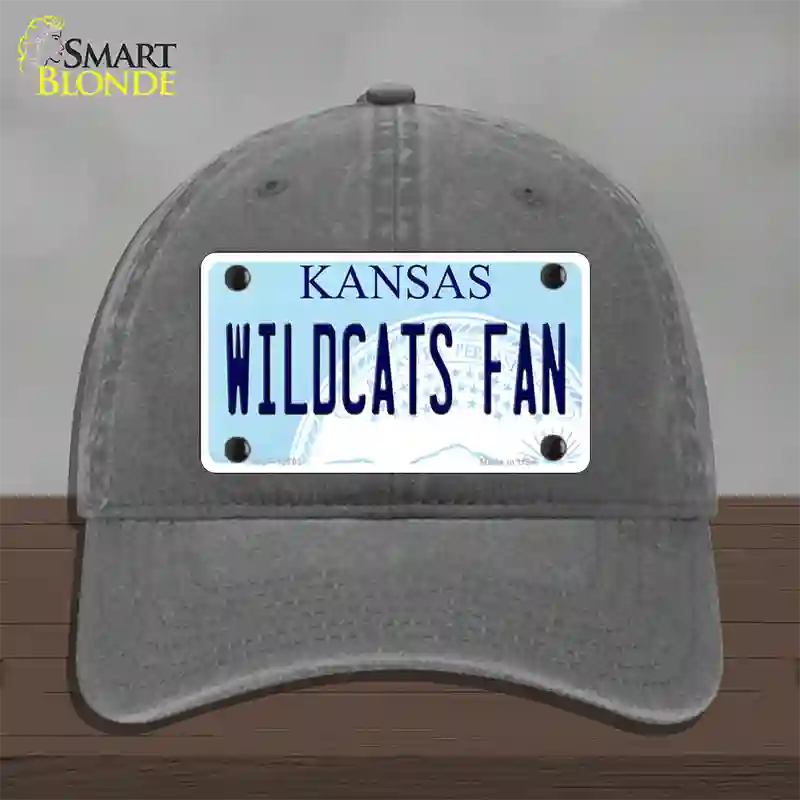 Kansas Wildcats Fan Novelty License Plate Hat Tag Unconstructed Cotton / Charcoal