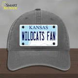 Kansas Wildcats Fan Novelty License Plate Hat Tag Unconstructed Cotton / Charcoal