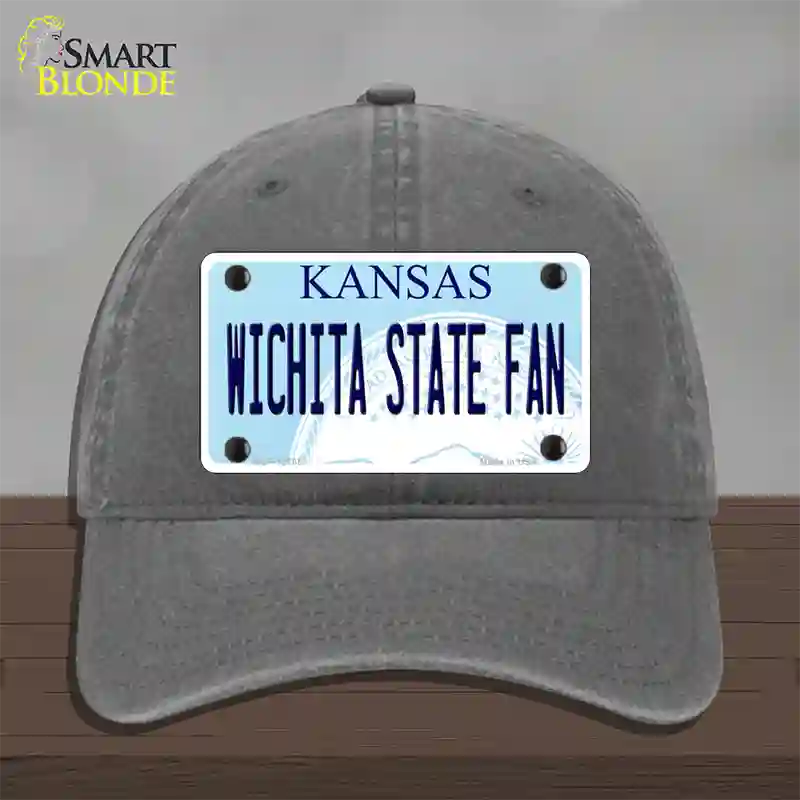 Wichita State Fan Novelty License Plate Hat Tag Unconstructed Cotton / Charcoal