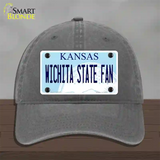 Wichita State Fan Novelty License Plate Hat Tag Unconstructed Cotton / Charcoal