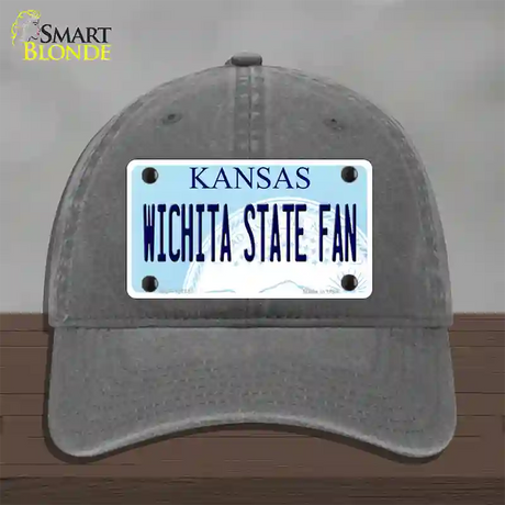 Wichita State Fan Novelty License Plate Hat Tag Unconstructed Cotton / Charcoal