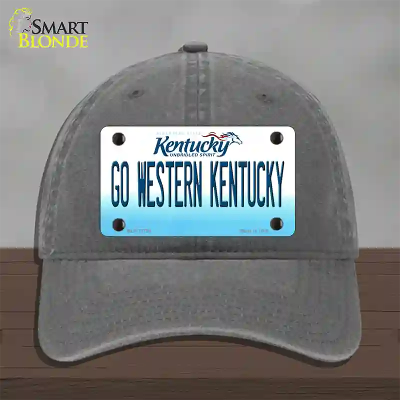 Go Western Kentucky Novelty License Plate Hat Tag Unconstructed Cotton / Charcoal