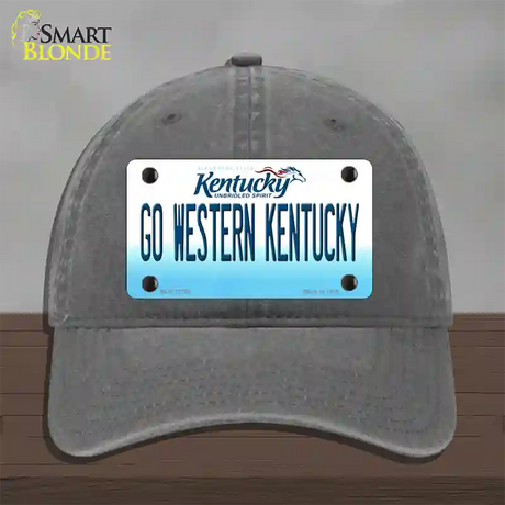 Go Western Kentucky Novelty License Plate Hat Tag Unconstructed Cotton / Charcoal