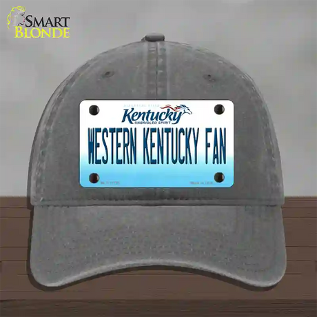 Western Kentucky Fan Novelty License Plate Hat Tag Unconstructed Cotton / Charcoal