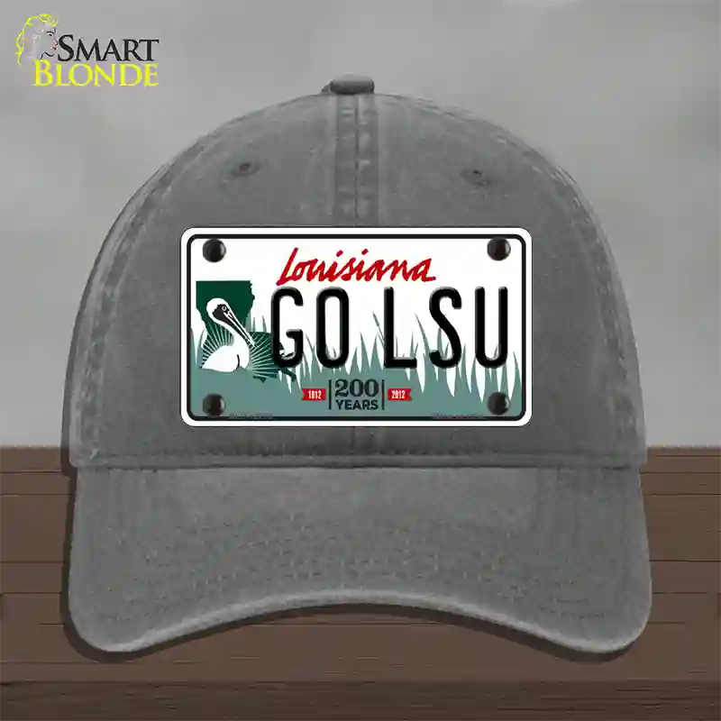 Go LSU Novelty License Plate Hat Tag Unconstructed Cotton / Charcoal