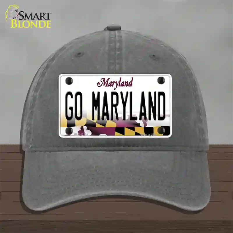 Go Maryland Novelty License Plate Hat Tag Unconstructed Cotton / Charcoal