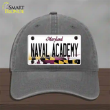 Naval Academy Novelty License Plate Hat Tag Unconstructed Cotton / Charcoal