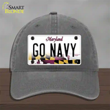 Go Navy Novelty License Plate Hat Tag Unconstructed Cotton / Charcoal