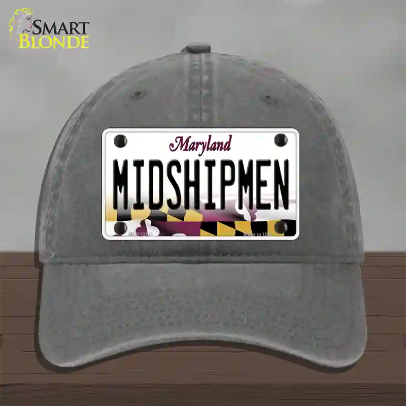 Midshipmen Novelty License Plate Hat Tag Unconstructed Cotton / Charcoal