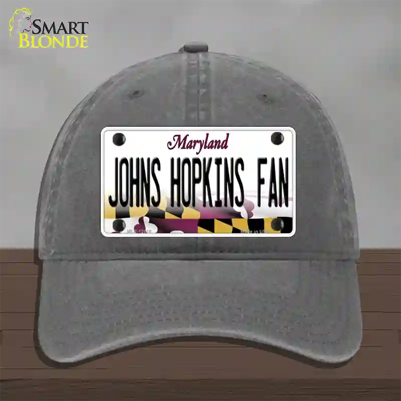 Johns Hopkins Fan Novelty License Plate Hat Unconstructed Cotton / Charcoal