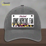 Johns Hopkins Fan Novelty License Plate Hat Unconstructed Cotton / Charcoal