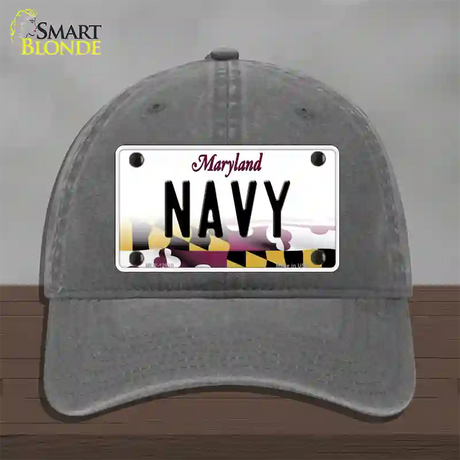 Navy Novelty License Plate Hat Unconstructed Cotton / Charcoal