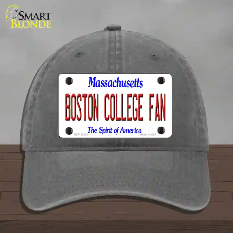 Boston College Fan Novelty License Plate Hat Unconstructed Cotton / Charcoal