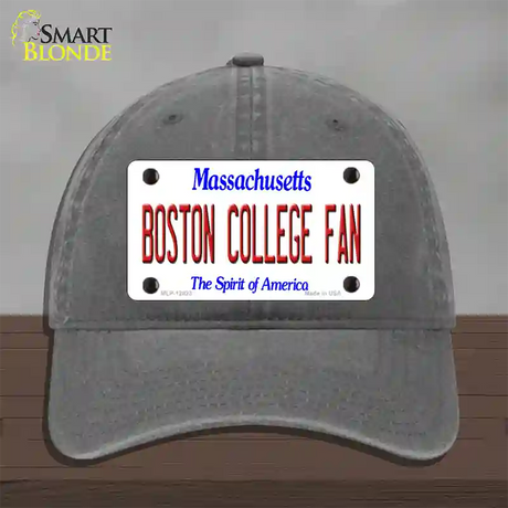 Boston College Fan Novelty License Plate Hat Unconstructed Cotton / Charcoal