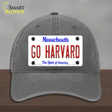 Go Harvard Novelty License Plate Hat Unconstructed Cotton / Charcoal