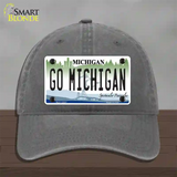 Go Michigan Novelty License Plate Hat Unconstructed Cotton / Charcoal