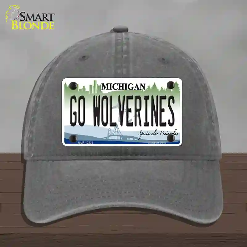 Go Wolverines Novelty License Plate Hat Unconstructed Cotton / Charcoal