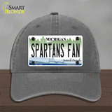 Spartans Fan Novelty License Plate Hat Unconstructed Cotton / Charcoal