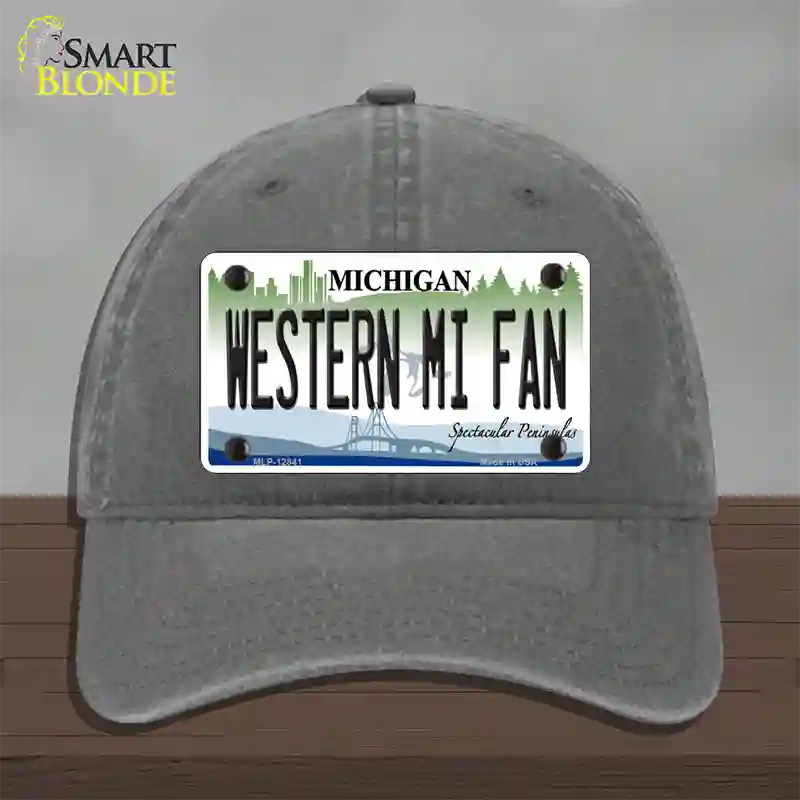 Western Michigan Fan Novelty License Plate Hat Unconstructed Cotton / Charcoal