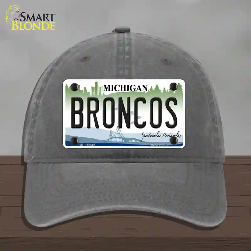 Broncos Michigan Novelty License Plate Hat Unconstructed Cotton / Charcoal