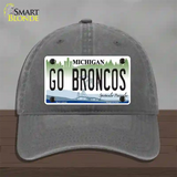 Go Broncos Michigan Novelty License Plate Hat Unconstructed Cotton / Charcoal