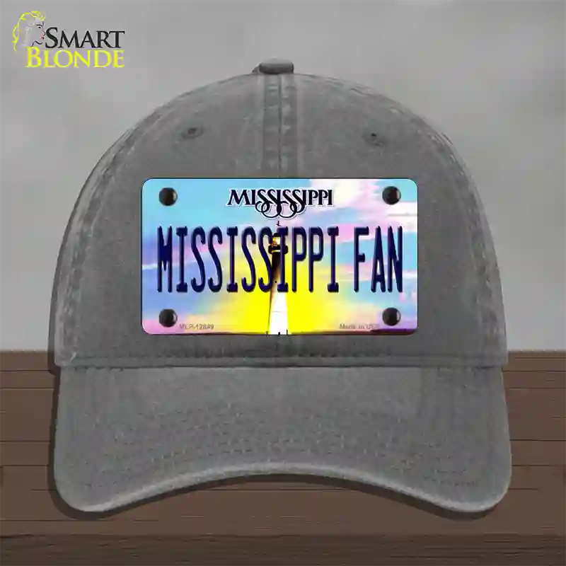 Mississippi Fan Novelty License Plate Hat Unconstructed Cotton / Charcoal