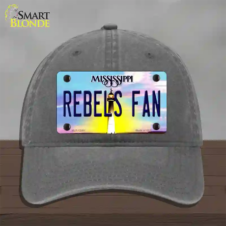 Rebels Fan Novelty License Plate Hat Unconstructed Cotton / Charcoal