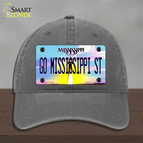 Go Mississippi State Novelty License Plate Hat Unconstructed Cotton / Charcoal