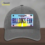 Bulldogs Fan Mississippi Novelty License Plate Hat Unconstructed Cotton / Charcoal