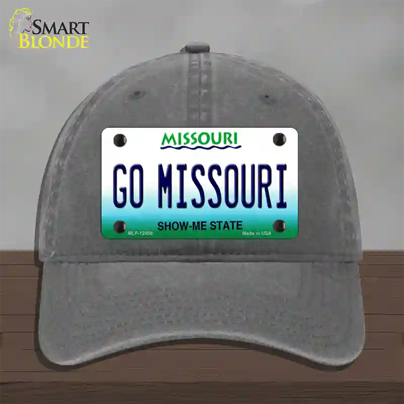 Go Missouri Novelty License Plate Hat Unconstructed Cotton / Charcoal