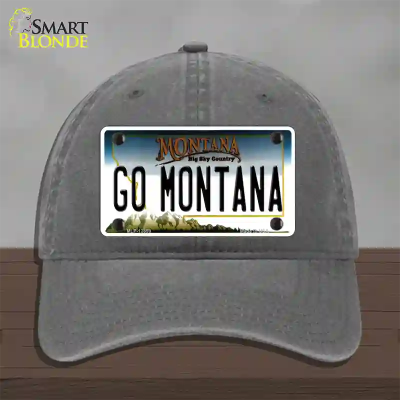 Go Montana Novelty License Plate Hat Unconstructed Cotton / Charcoal