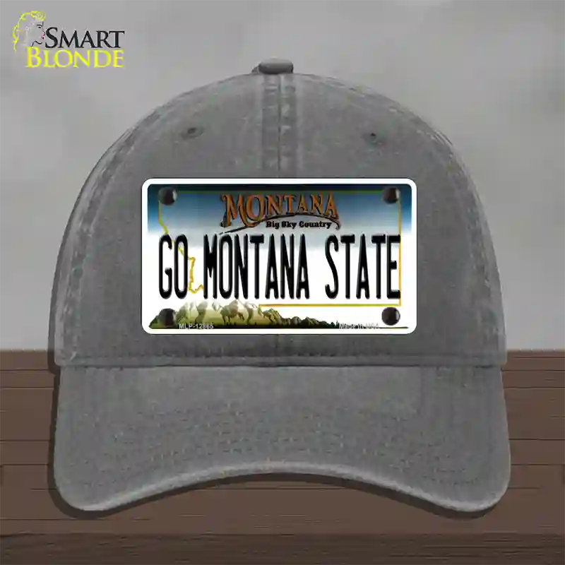 Go Montana State Novelty License Plate Hat Unconstructed Cotton / Charcoal