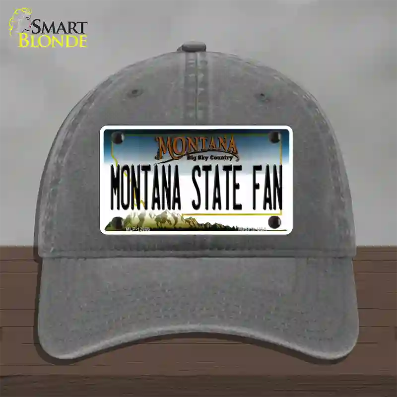 Montana State Fan Novelty License Plate Hat Unconstructed Cotton / Charcoal