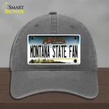 Montana State Fan Novelty License Plate Hat Unconstructed Cotton / Charcoal