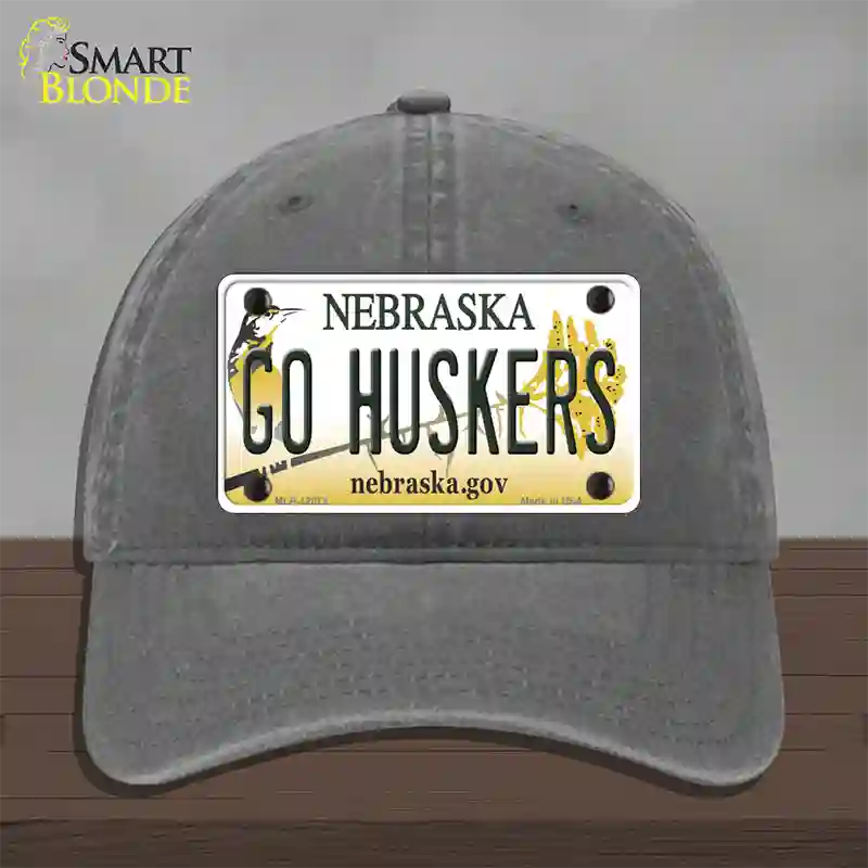 Go Huskers Novelty License Plate Hat Unconstructed Cotton / Charcoal